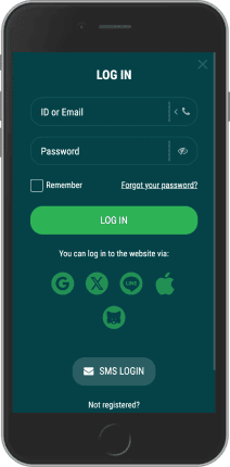 شاشة تسجيل الدخول إلى تطبيق 22bet للجوال