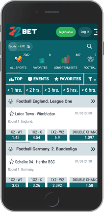 لقطة شاشة لصفحة الرياضة على الهاتف المحمول 22bet
